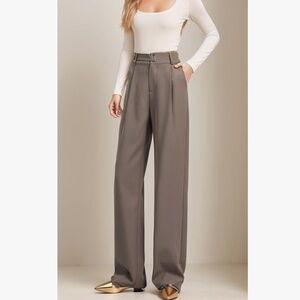 Betusline Women's Wide Leg Pants Business Casual Straight Office Trousers